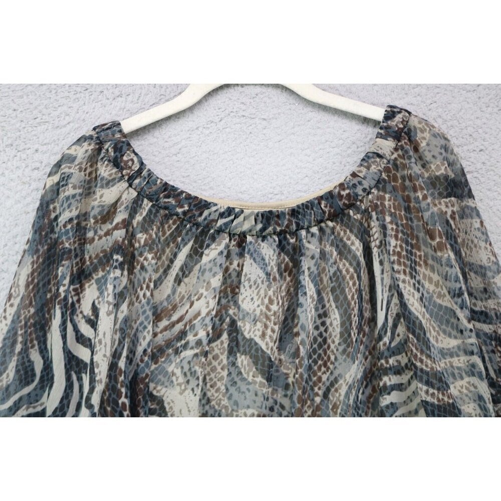 Maggie Barnes Sheer Animal Print Top w/ Tank-Size 5X (34-36W) - Picture 11 of 11